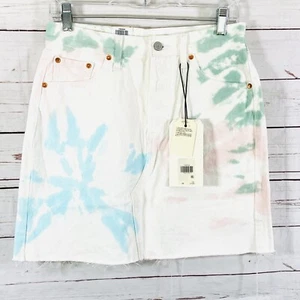 Levi's Skirt Women’s Size 28 Big E High Rise Deconstructed Tie Dye NWT - Picture 1 of 10