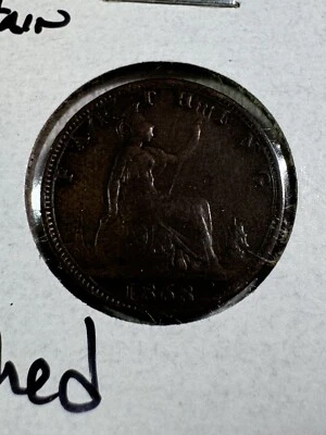 1868 Great Britain Farthing Polished - Image 1 of 4