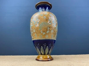 LARGE ANTIQUE ROYAL DOULTON SLATERS PATENT STONEWARE VASE - Picture 1 of 9