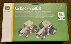 JOHN DEERE 6215R & 7290R 2 pc Silver Set 100 years 1/64 scale - Picture 1 of 8