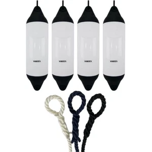4 x Guardabarros para Barco HURRICANE Vortex: Blanco PM06 - EXTREMO EMPALMADO GRATIS CUERDA DE 10 MM - Imagen 1 de 2
