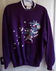 VTG Morning Sun Burgundy Christmas Mice Sweatshirt  Size Large