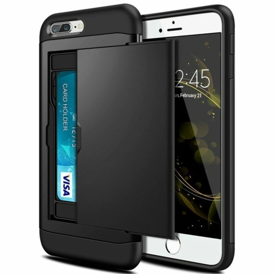 Delgado Portatarjetas de Crédito Billetera Delgada Deslizable Estuche Cubierta Teléfono 7/8 Plus X Foto 1 de 1