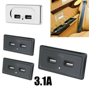 Car 3.1A Dual USB Port Fast Charger Socket Power Outlet Panel Motorcycle RV 12V - Zdjęcie 1 z 14