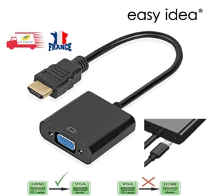 HDMI Mâle vers VGA Femelle Vidéo Convertisseur Adaptateur avec sortie audio - Foto 1 di 6