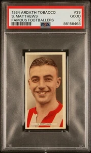 1934 STANLEY MATTHEWS ARDATH TOBACCO FAMOUS FOOTBALLERS #39 ROOKIE (PSA 2) RC - Picture 1 of 2
