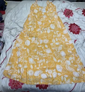 Resort By Label of Love Tropical Fruit Print Maxi Dress - Yellow - Size M - BNWT - Picture 1 of 14