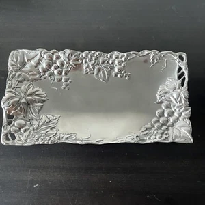Arthur Court Grape Bread Tray 6" x 12" Aluminum Rectangular Serving Tray - Picture 1 of 5