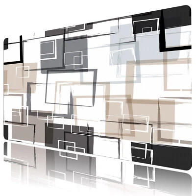 Black Brown Geometric Desk Mat for Keyboard and Mouse Desk Pad 31.5x15.7 inch - Image 1 of 4