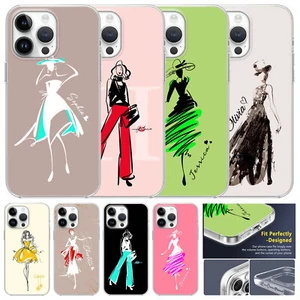 Custodia TPU morbida personalizzata per iPhone 15 Pro Max 14 13 12 16e belle ragazze - Foto 1 di 54