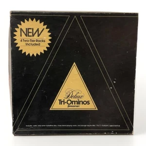 Vintage Pressman Deluxe Tri Ominos Game Ivory Tone Tiles 1982 Complete - Picture 1 of 3