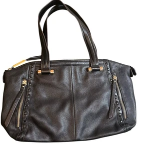 Bolso de Mano B. Makowsky Negro Guijarro Cuero Genuino Bolso para Mujer Cartera Hobo - Imagen 1 de 24