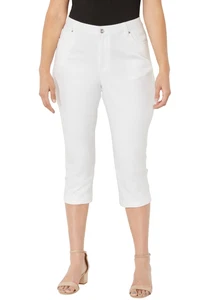 Catherines Women's Plus Size Sateen Stretch Capri - Picture 1 of 17