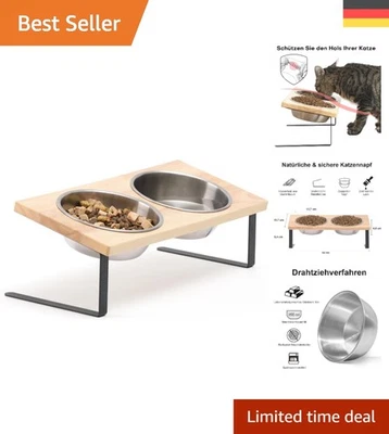 Erhöhter Futternapf für Katzen mit 15° Neigung - Spülmaschinengeeignet & stabil - Bild 1 von 4