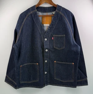 Levi's Premium Men Union Engineer Cardigan Relaxed Fit Jeans Jacket Blue L NWT - Picture 1 of 16