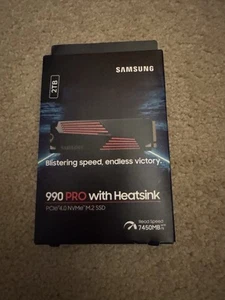 Samsung 990 PRO 2TB M.2 NVMe Internal SSD with Heatsink - Black (MZ-V9P2T0CW) - Afbeelding 1 van 1