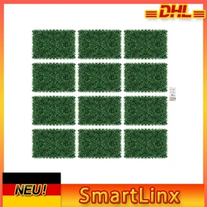 Planta Artificial Pared Valla Verde Panel Decoración Seto Estera de Hierba 12 Piezas/Juego 60x40 cm - Imagen 1 de 1