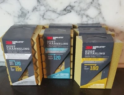 Lot of 8 - 3M SandBlaster Pro Medium - Fine Grit 120-220 Sanding Block Sponges - Image 1 of 4