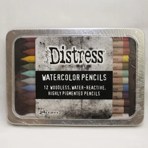 Tim Holtz Ranger Distress Watercolor Pencils Set #! 12/pkg Pigmented TDH76308 - Imagen 1 de 3