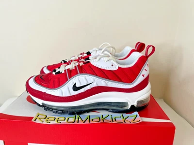 Nike Air Max 98 White Gym Red Womens 5us AH6799 101 - Image 1 of 4