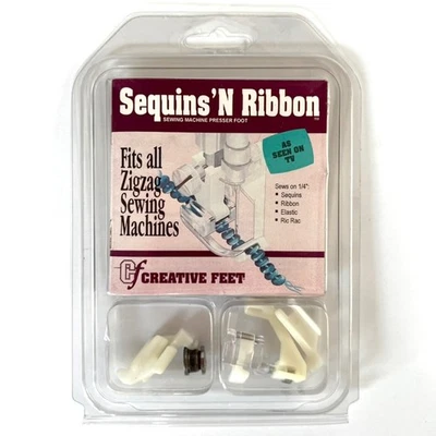 Creative Feet SEQUINS 'N RIBBON SR-94 Sewing Machine Foot & Adapters -NEW Opened - Image 1 of 4