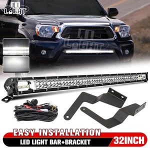 For 2016-2023 Toyota Tacoma 32'' LED Light Bar Combo+Hidden Bumper Brackets+Wire - Picture 1 of 18