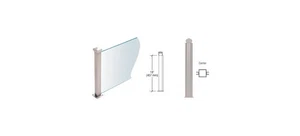 Brushed Stainless 18" High 1-1/2" Square PP44 Plaza Series Counter/Partition C - Picture 1 of 5