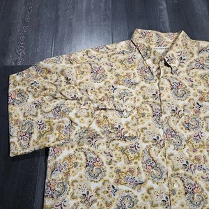 VTG Banana Republic Button Down Shirt Men XL Paisley AOP Y2k Preppy Multicolor - Picture 1 of 11