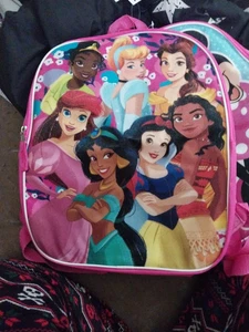 Disney Princess Backpack Pink – Featuring Moana, Ariel, Jasmine, Belle, Cinderel - Picture 1 of 2