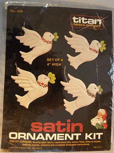Vintage Titan Satin Doves Christmas Ornaments Kit - Picture 1 of 1