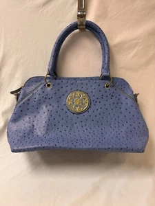 Bueno Handbag, Periwinkle Purple/Blue, Faux Ostrich, Satchel Style - Picture 1 of 8