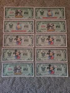 Disney Dollar Lot of 10 $1 Good Condition