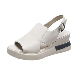 Sandalias De Plataforma Con Cuña Para Mujer, Zapatos De Playa Retro A La Moda - Picture 1 of 14
