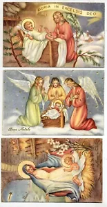 Serie Completa di 6 cartoline Angeli Natività Natale PC Circa 1940 81 D - Picture 1 of 2