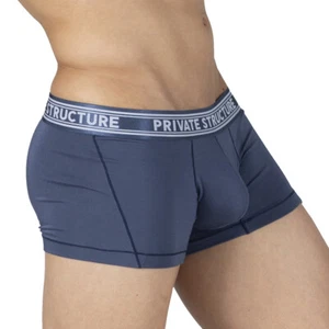 PRIVATE STRUCTURE Bamboo Boxer Viscose Mid-Waist Trunk Citadel Blue 4379 - Picture 1 of 8