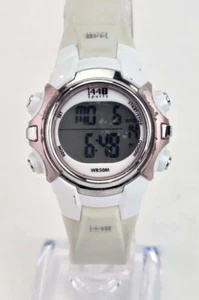 Timex 1440 Sports White w Champagne Strap Ladies Digital Watch T5G881 NEW BATT - Picture 1 of 8