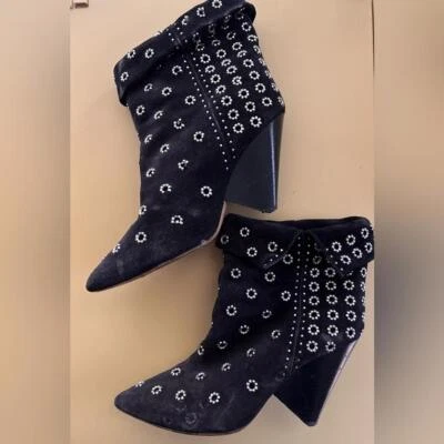 Isabel Marant Botines Tachonados Gamuza Lakky Cuero Negro Talla 39 Foto 1 de 4