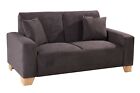 2-Sitzer Wohnzimmercouch Sofa Couch Polstergarnitur Sitzgarnitur Stoff Braun