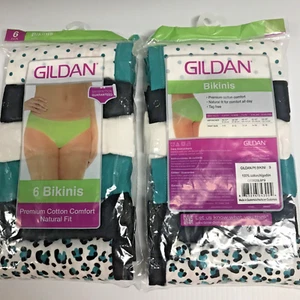 GILDAN Premium Cotton Comfort Natural Fit Bikinis, 100% Cotton - Size 9, 6 pairs - Picture 1 of 1