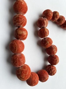 Halskette rote Schaumkorallen, echt und gute Qualität, im Verlauf  ~ 60 cm - Bild 1 von 3