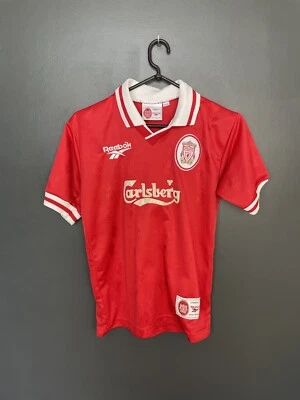 LIVERPOOL 1996/1998 HOME FOOTBALL SHIRT VINTAGE REEBOK JERSEY SIZE 30/32 BOYS - Image 1 of 4