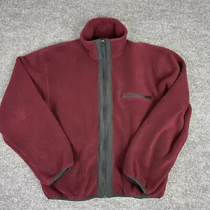 Vintage Britches Great Outdoors Fleece Jacket Mens Size Medium Full Zip Burgundy - Picture 1 of 9