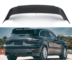 Real Carbon Fiber Car Rear Wing Trunk Lip Roof Spoiler For Porsche Cayenne 18-23 - Foto 1 di 12