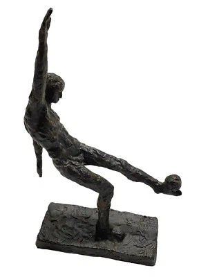 Fútbol Fútbol Hierro Forjado Metal Figura Arte Silueta Hombre De Colección Brutalista Foto 1 de 4