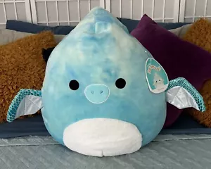 Neue Shantira Squishmallows 20 Zoll Batik Jumbo Plüsch blau Flugsilber - so süß! - Bild 1 von 19