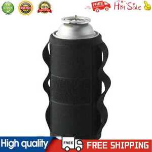 Camping Long Butane Gas Canister Protective Cover with DIY Sticker (Black)