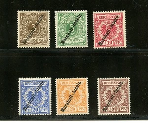 Germany-Marshall Islands #7-12 (G989) Com O/P Marshall-Insein, M,H,FVF,CV$91.75 - Picture 1 of 2