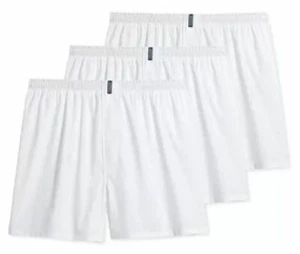 Men's 3-Pack Jockey Classic Cotton Blend Full Cut Woven Boxer Shorts White - Picture 1 of 3