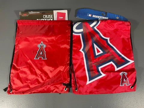 Los Angeles Angels MLB Baseball Drawstring Backpack Bag Team Logo - LOT OF 2 Cover