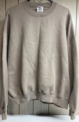 Sudadera DE COLECCIÓN Jerzees Hombres 2X Beige Liso En Blanco EE. UU. Pullover Cuello Redondo Años 90 Foto 1 de 4
